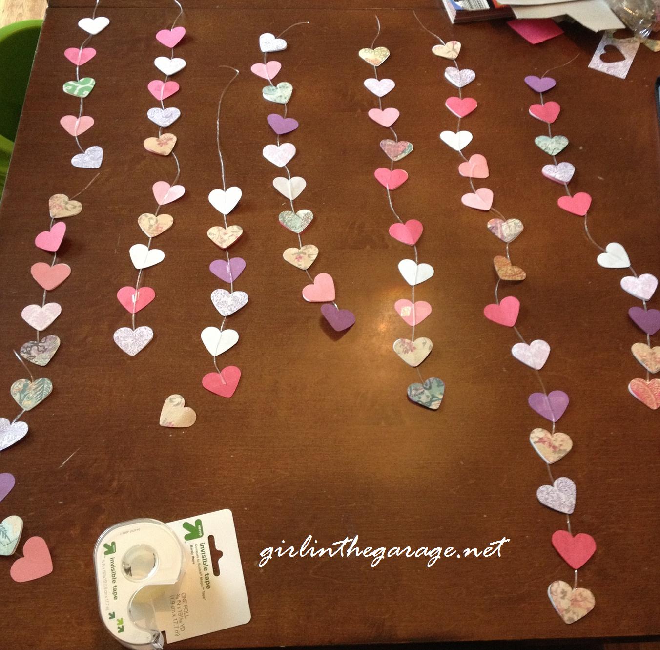 Hanging Hearts Mobile by Girl in the Garage - Perfect for Valentine's Day or in a little girl's bedroom!