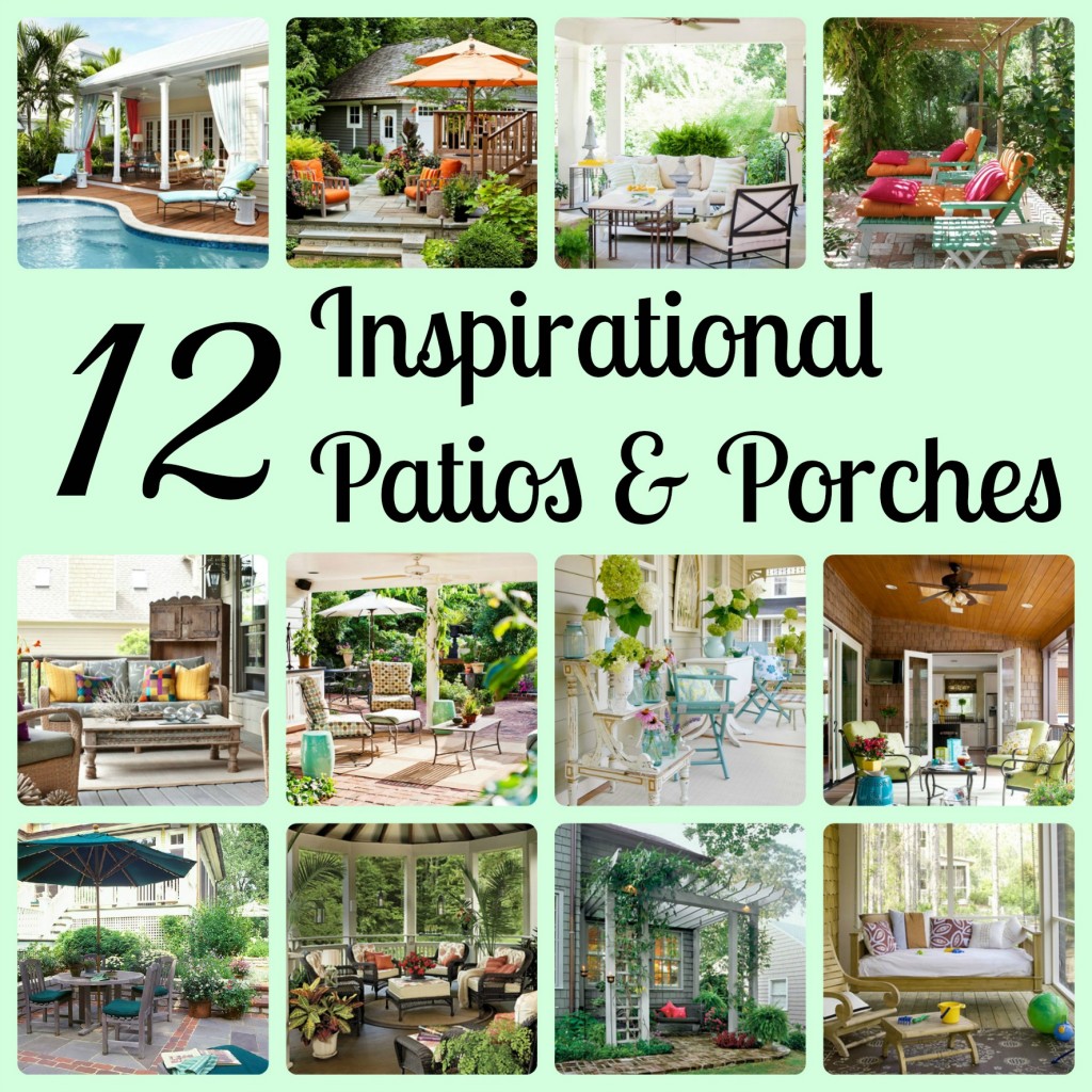 12 Inspirational (Gorgeous!) Patios and Porches - Compiled by Girl in the Garage.