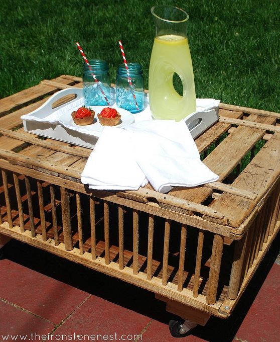 Chicken crate coffee table by The Ironstone Nest