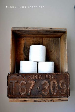 Toilet Paper Storage Crate by Funky Junk Interiors