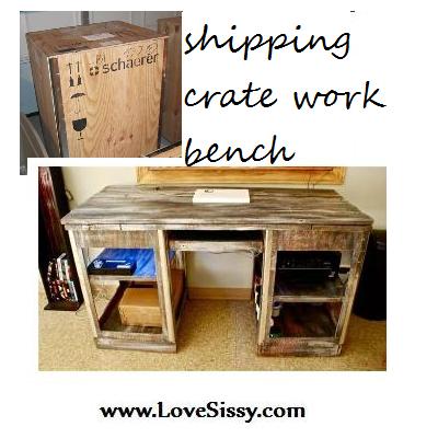 Shipping crate work bench by Love Sissy