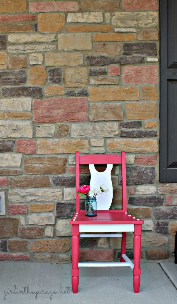 Berry Blush Chair Makeover by Girl in the Garage