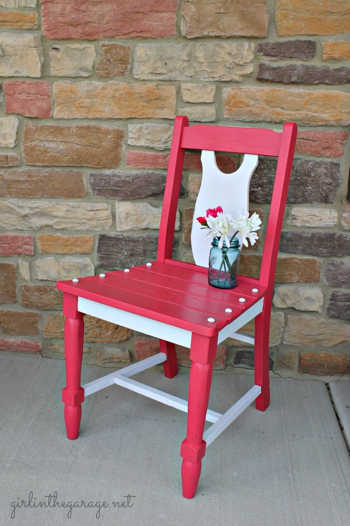 Berry Blush Chair Makeover by Girl in the Garage