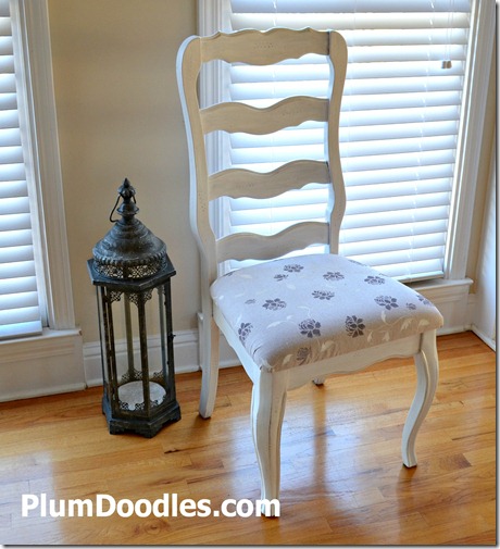 Painted and reupholstered chair by Plum Doodles