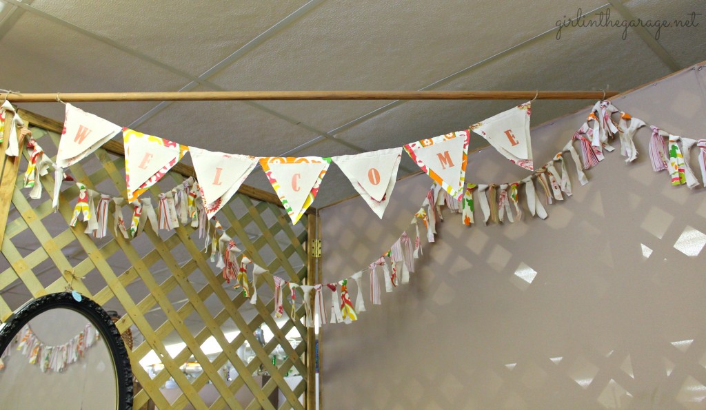 DIY Fabric garland and bunting tutorial by Girl in the Garage.  Great for parties or home decor!