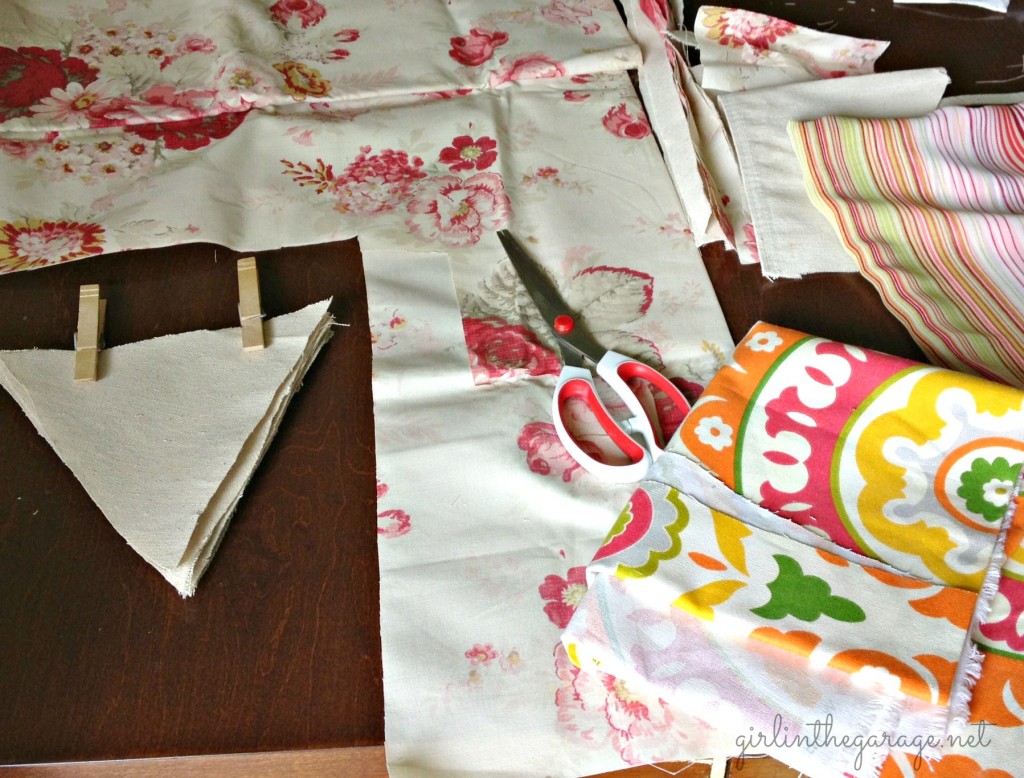 DIY Fabric garland and bunting tutorial by Girl in the Garage.  Great for parties or home decor!