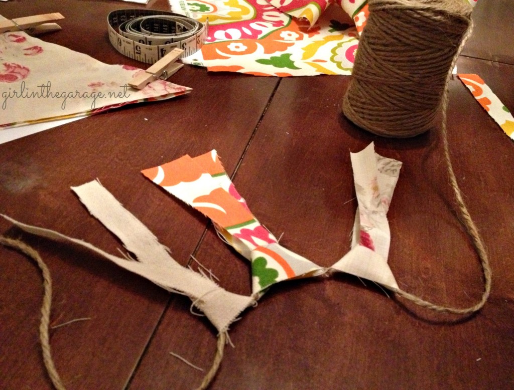 DIY Fabric garland and bunting tutorial by Girl in the Garage.  Great for parties or home decor!