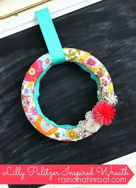 Lilly Pulitzer Inspired Wreath by Rain on a Tin Roof