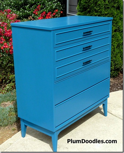 Teal blue dresser by Plum Doodles