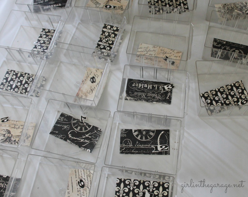 {Filthy to Fancy} Organizer Makeover. A dirty hardware organizer gets a fancy French makeover.