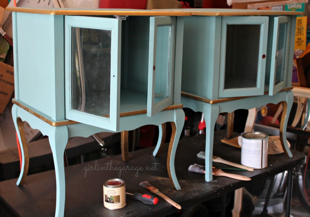 Gilded Tables: Turquoise and Gold Makeover by Girl in the Garage