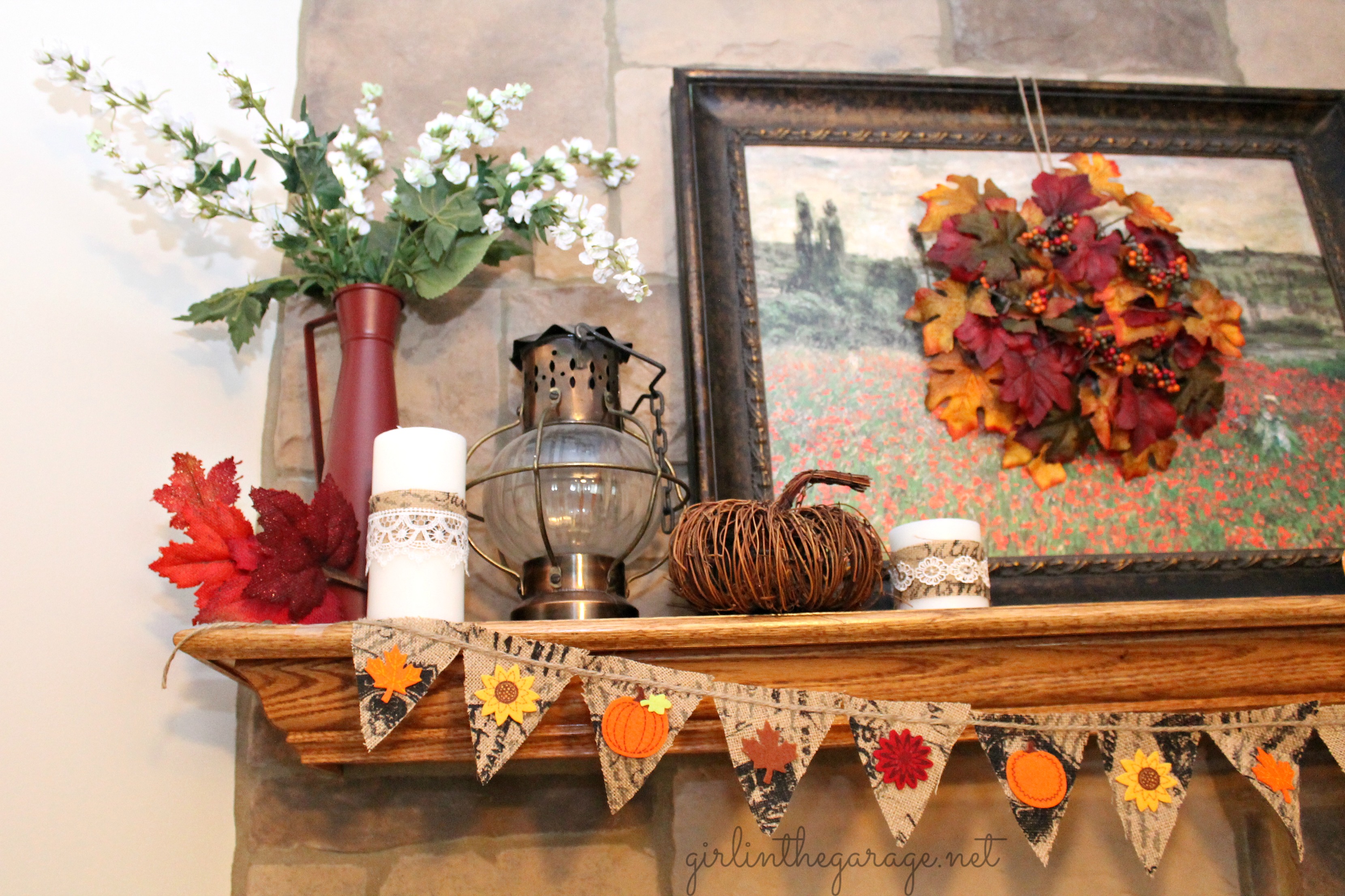 Fall Farmhouse Mantel Decor Ideas - Girl in the Garage