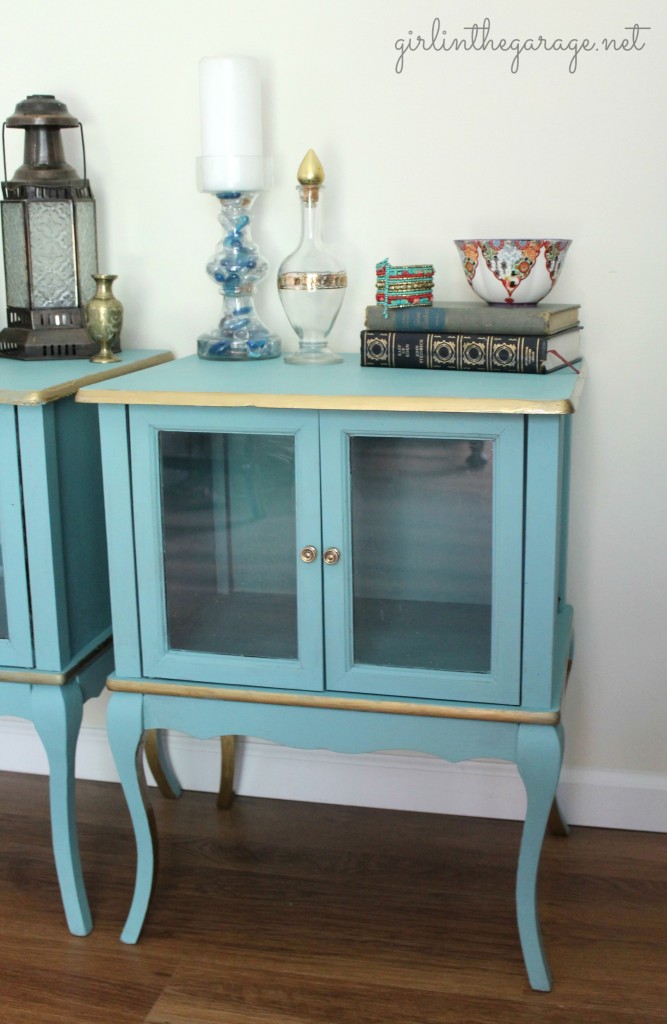 Turquoise and Gold Furniture Makeover - Artsy Chicks Rule®