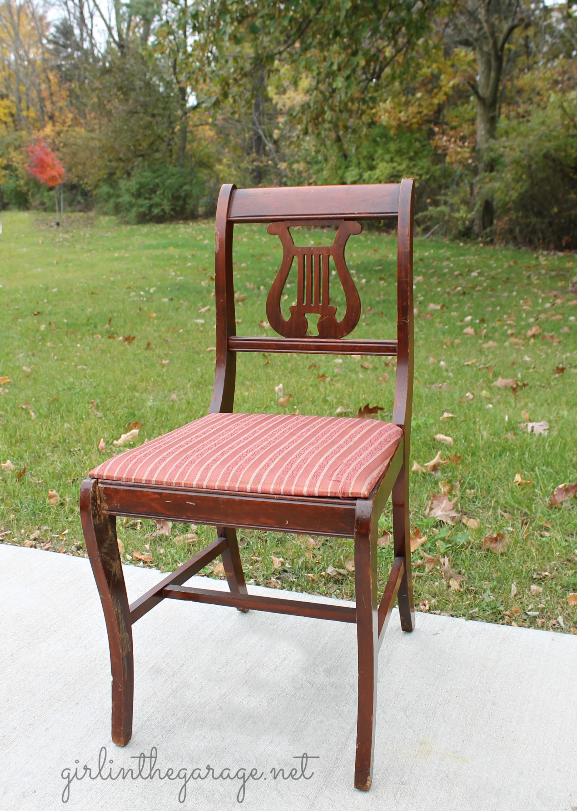 Vintage Lyre Chair Makeover