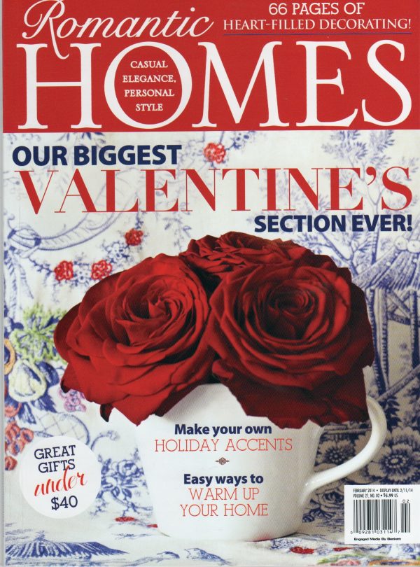 My First Magazine Feature   Romantic Homes Feb14 Cover 600x810 