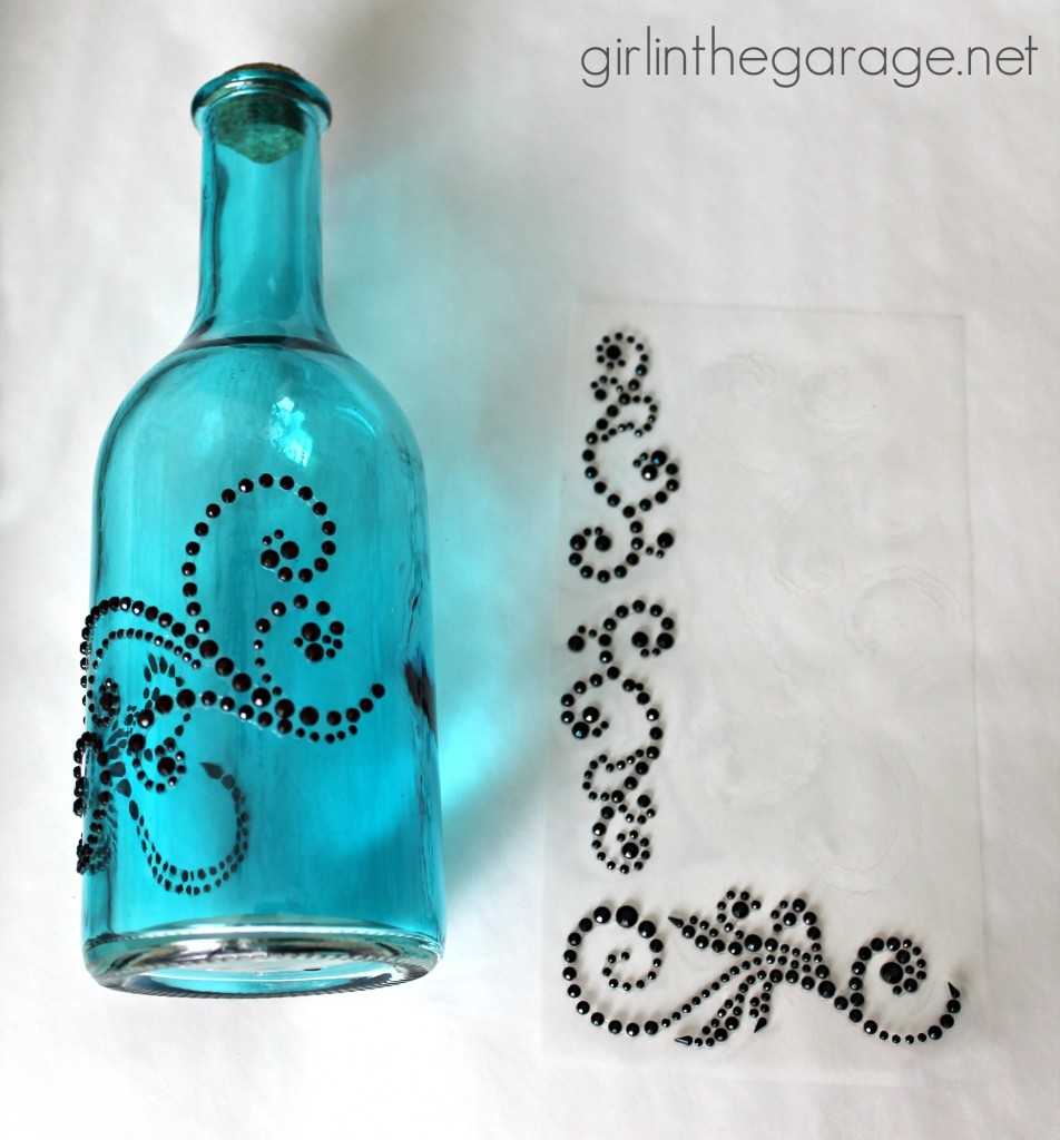 Bejeweled Bottles {Pinterest Inspired Craft from Michaels}