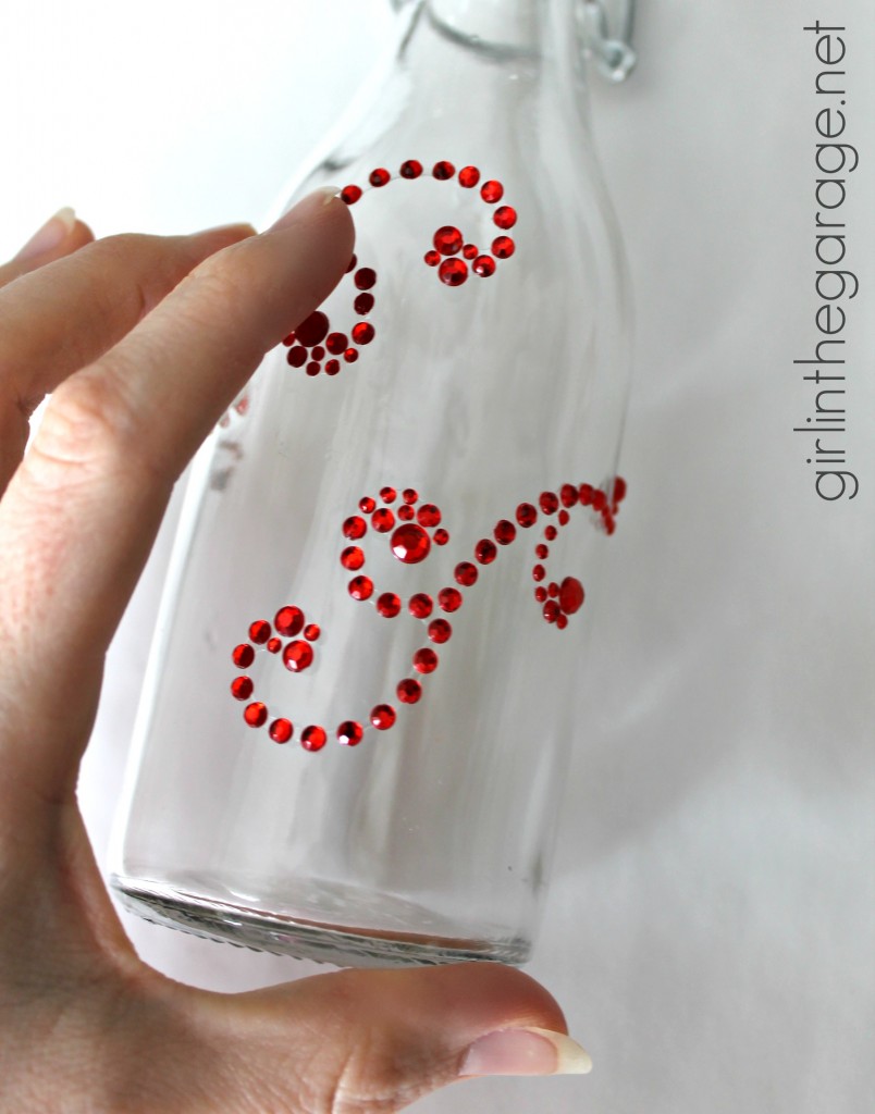 Bejeweled Bottles {Pinterest Inspired Craft from Michaels}