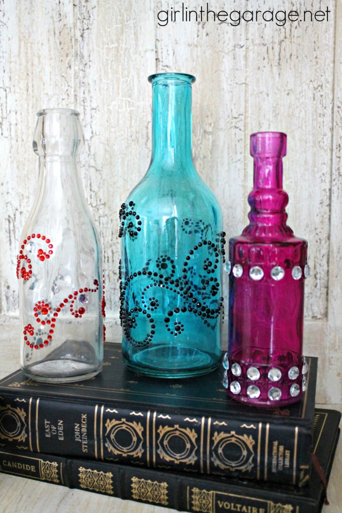 Bejeweled Bottles {Pinterest Inspired Craft from Michaels}