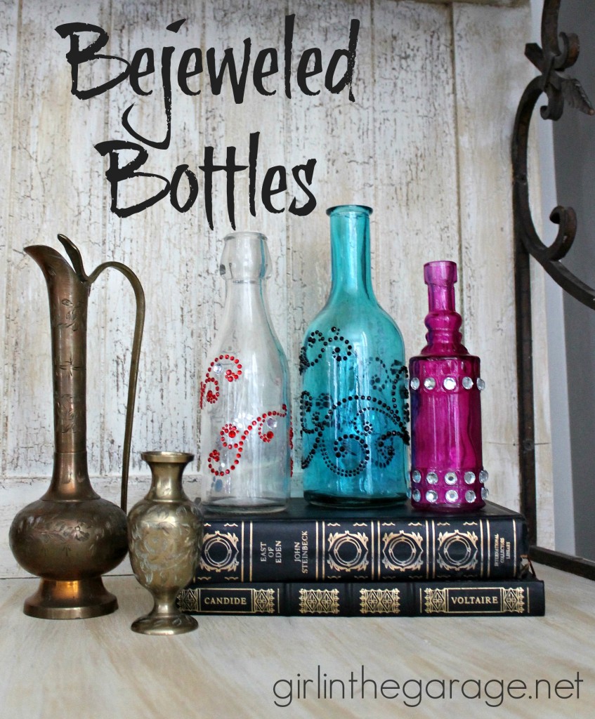 Bejeweled Bottles {Pinterest Inspired Craft from Michaels}