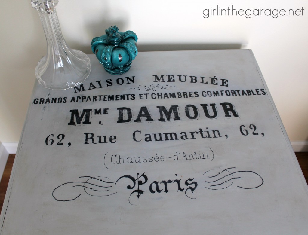 French Typography Table with Annie Sloan Chalk Paint I girlinthegarage.net