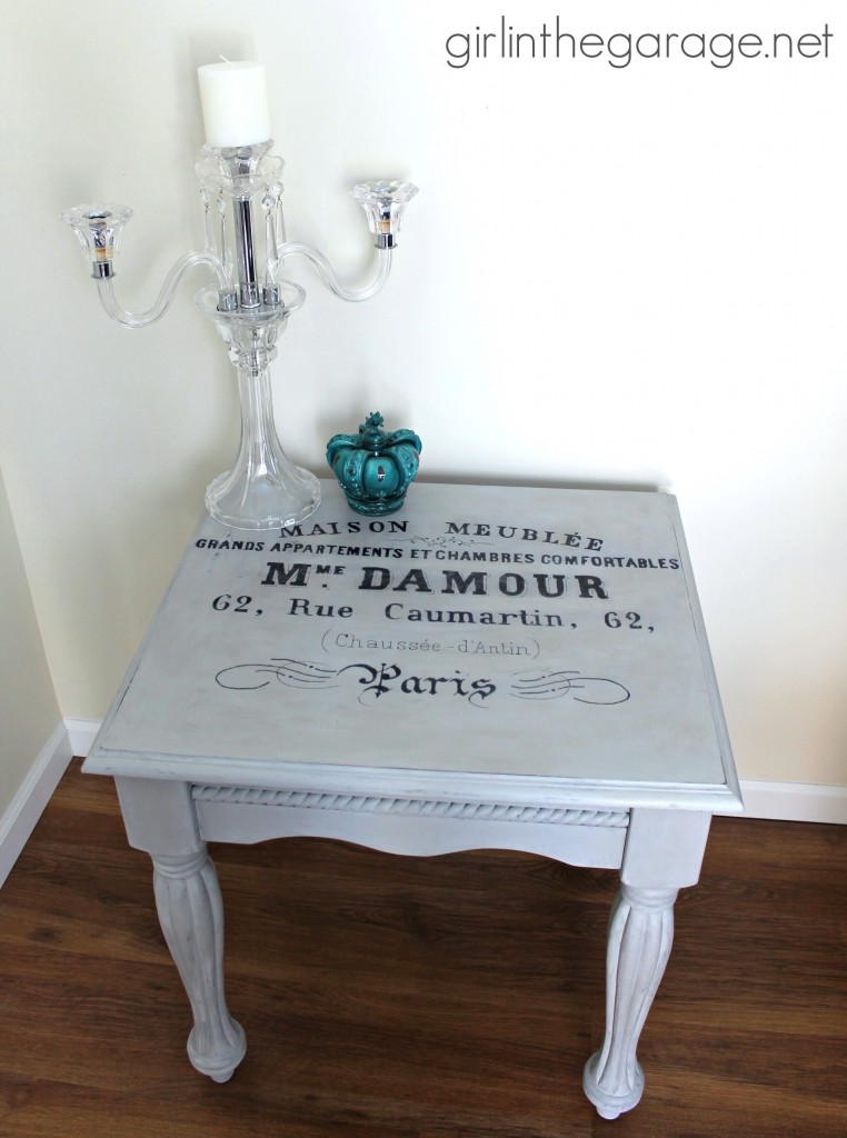 French Typography Table with Annie Sloan Chalk Paint I girlinthegarage.net