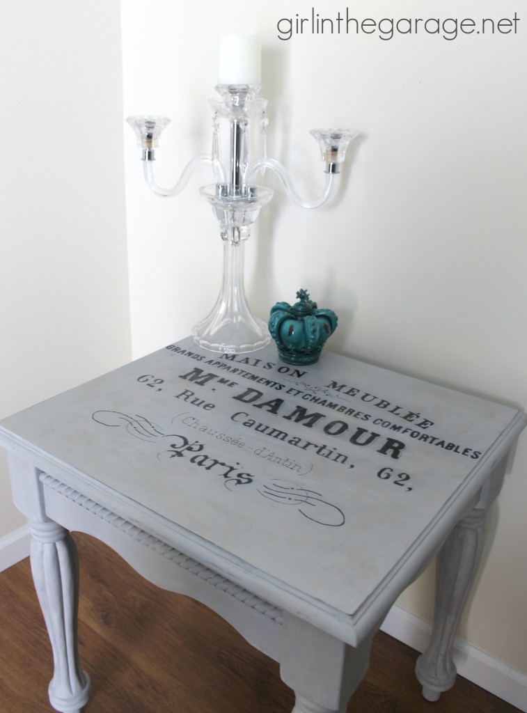 French Typography Table with Annie Sloan Chalk Paint I girlinthegarage.net