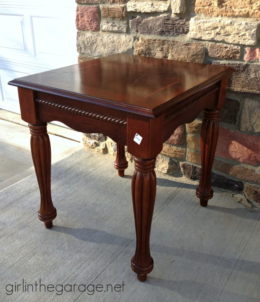 Before: French Typography Table with Annie Sloan Chalk Paint I girlinthegarage.net