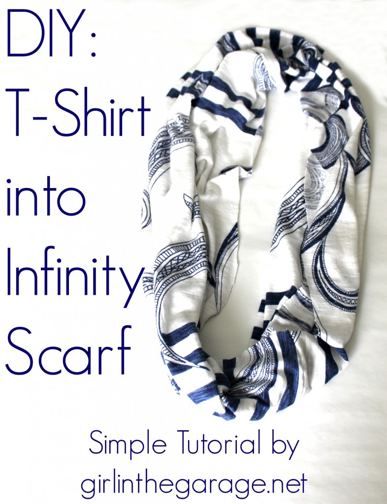 DIY Shirt into Infinity Scarf - girlinthegarage.net