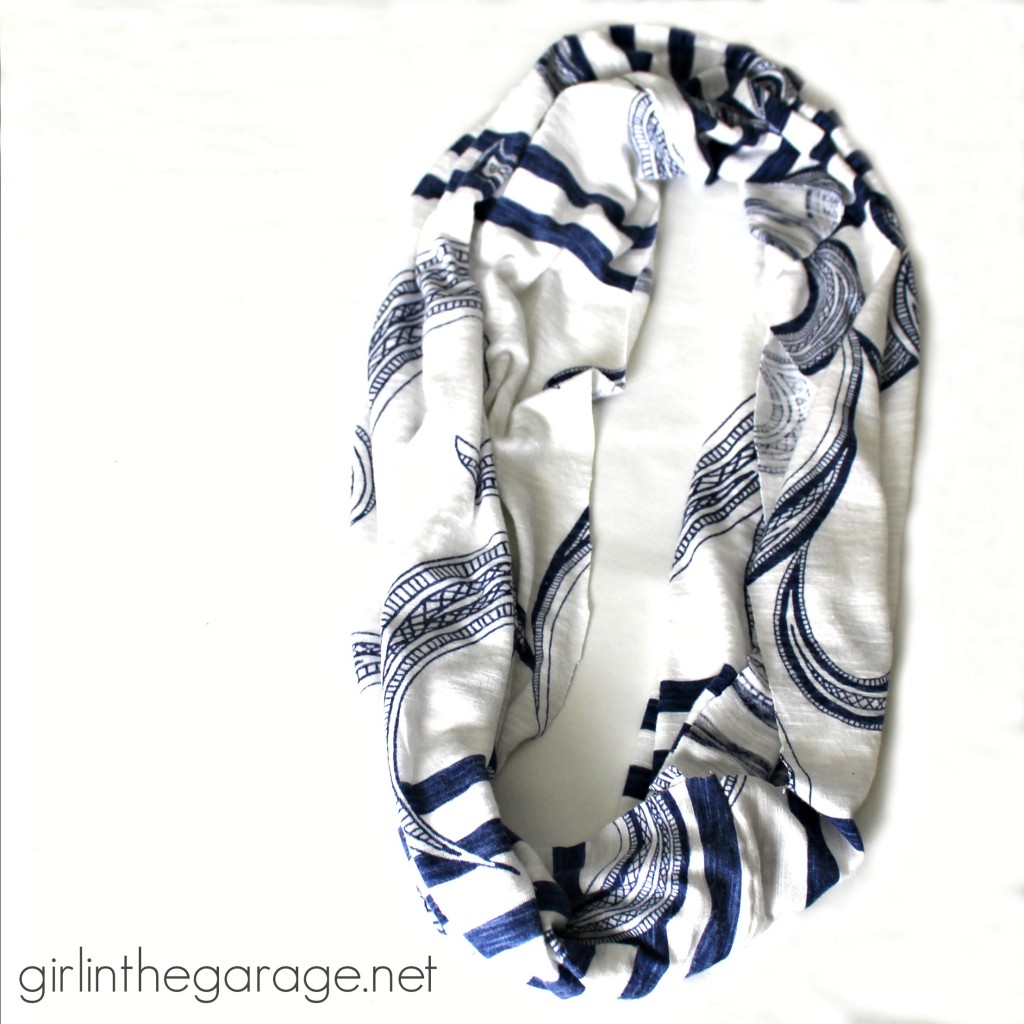 Easy DIY Tutorial: T-Shirt into an Infinity Scarf. girlinthegarage.net