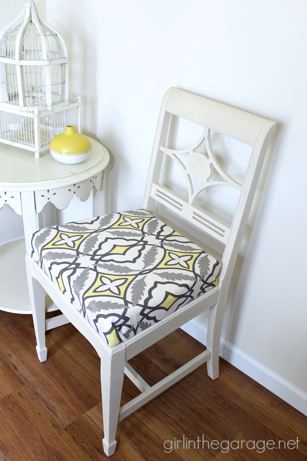 Painted Upholstered Chair Makeover (Chalk Paint) - Artsy Chicks Rule®