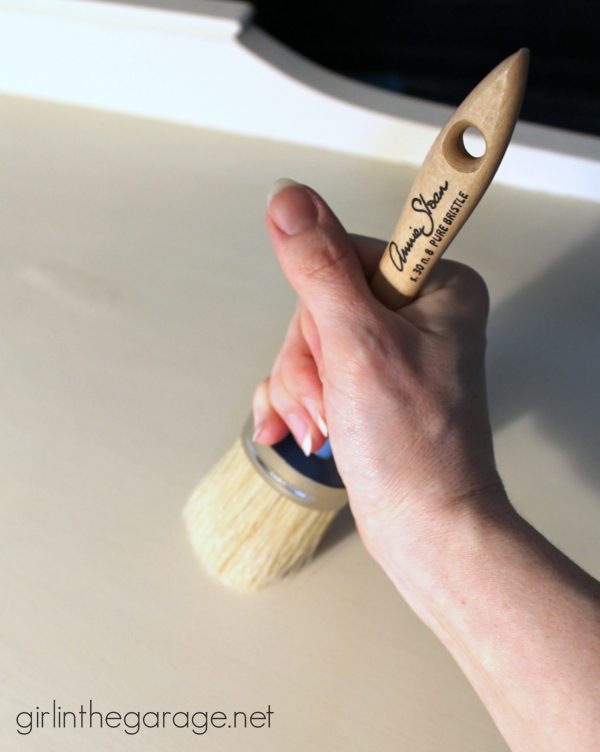 Nailhead Vanity Makeover and Annie Sloan Wax Brush Review