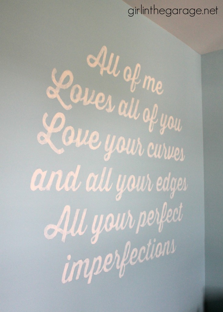 If there's a song that has special meaning to you, turn the lyrics into art for your wall!  girlinthegarage.net