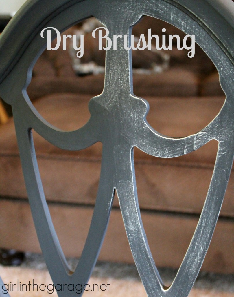 Dry brushed chair makeover - How to dry brush when painting - DIY furniture makeover ideas by Girl in the Garage