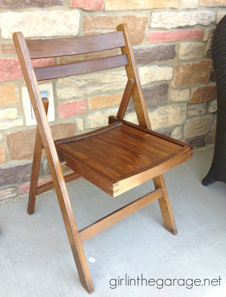 Red, White, and Blue Patriotic Chair Makeover - girlinthegarage.net