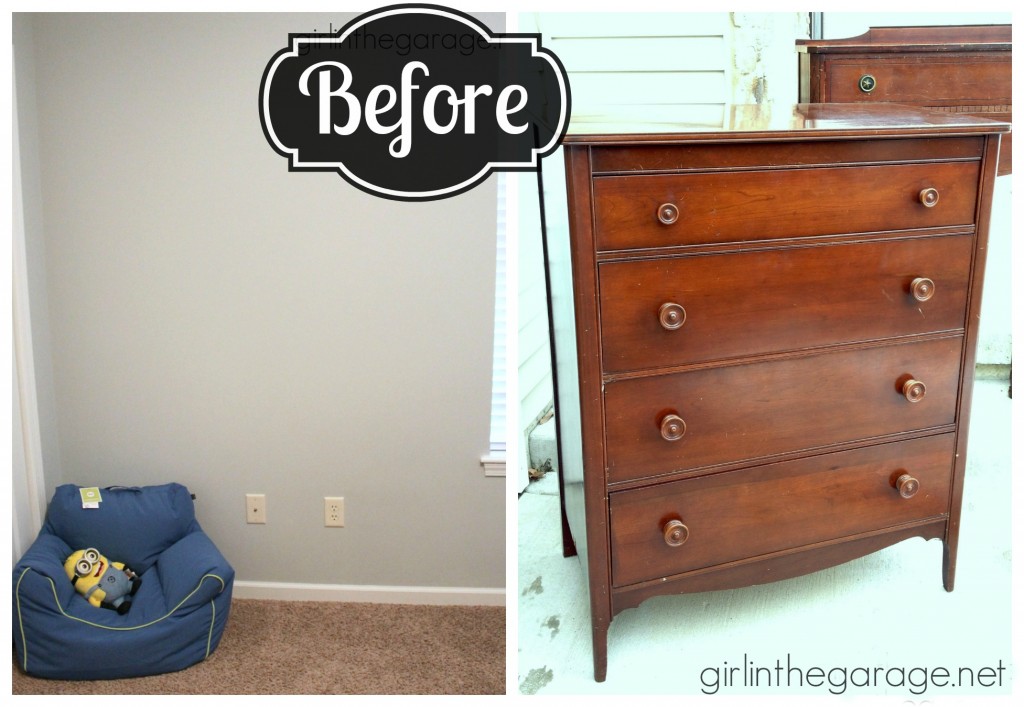 The Dresser Makeover That I'm Keeping:  A mini makeover with some Chalk Paint and new pulls for my son's bedroom.  girlinthegarage.net