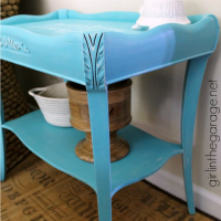 Turquoise French Script Table Makeover