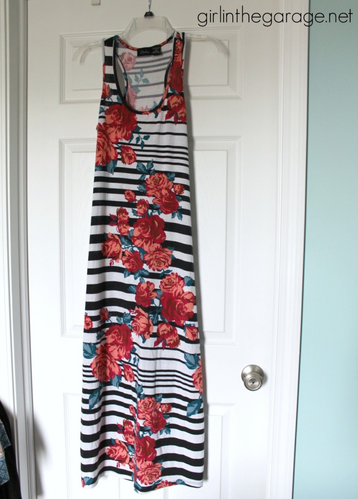 DIY Infinity Scarf from a Maxi Dress - girlinthegarage.net