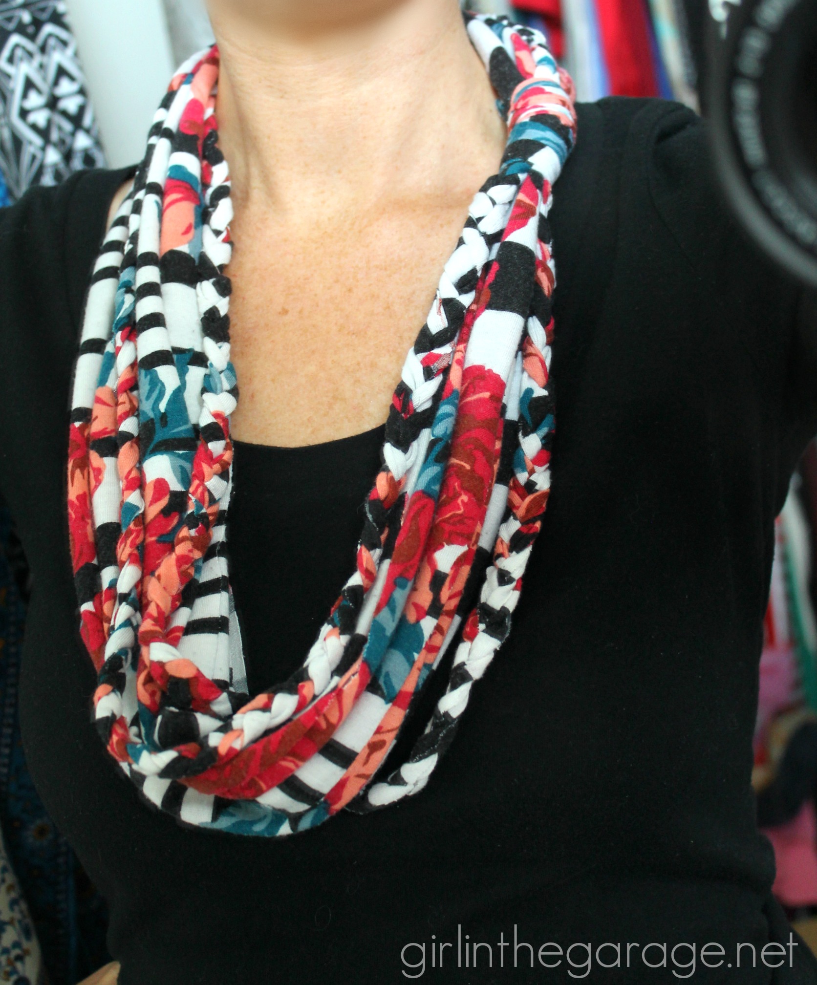 Half Braided Infinity Scarf from a Maxi Dress - by Girl in the Garage