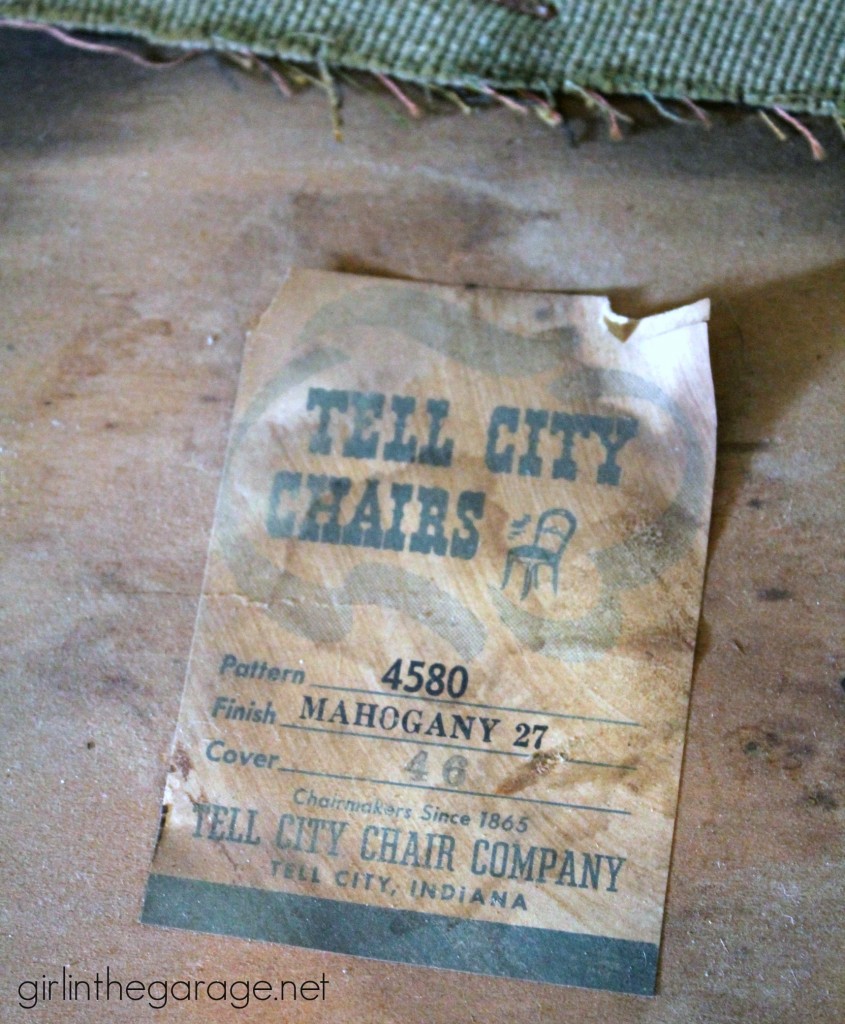 See how an old chair got a shabby chic makeover with Chalk Paint and vintage-inspired fabric. girlinthegarage.net