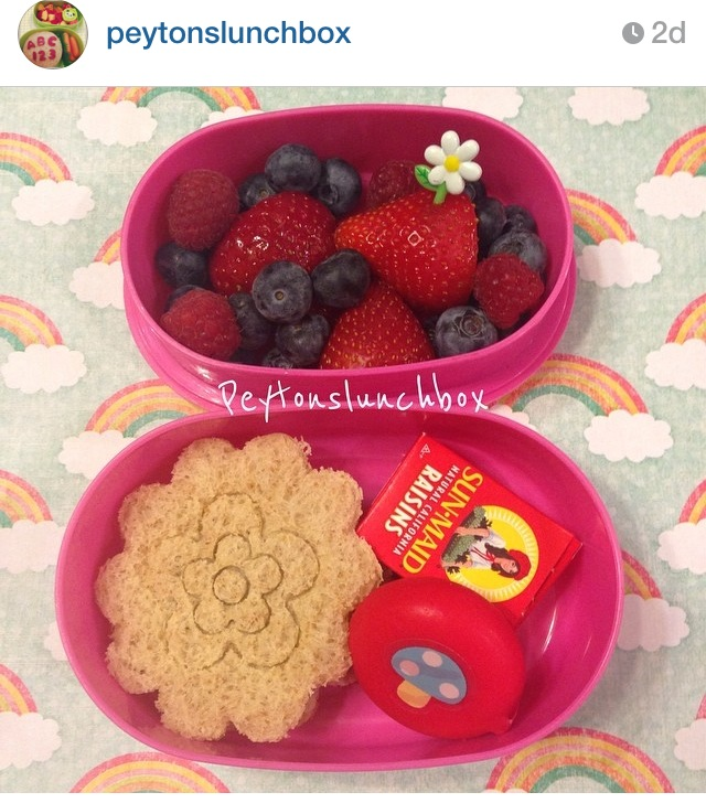 Bento lunch via Peyton's Lunchbox on Instagram