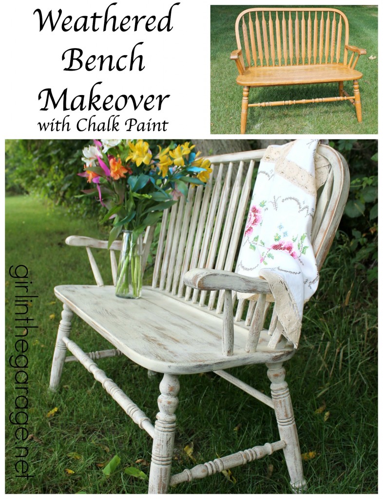 Weathered Bench Makeover with Chalk Paint