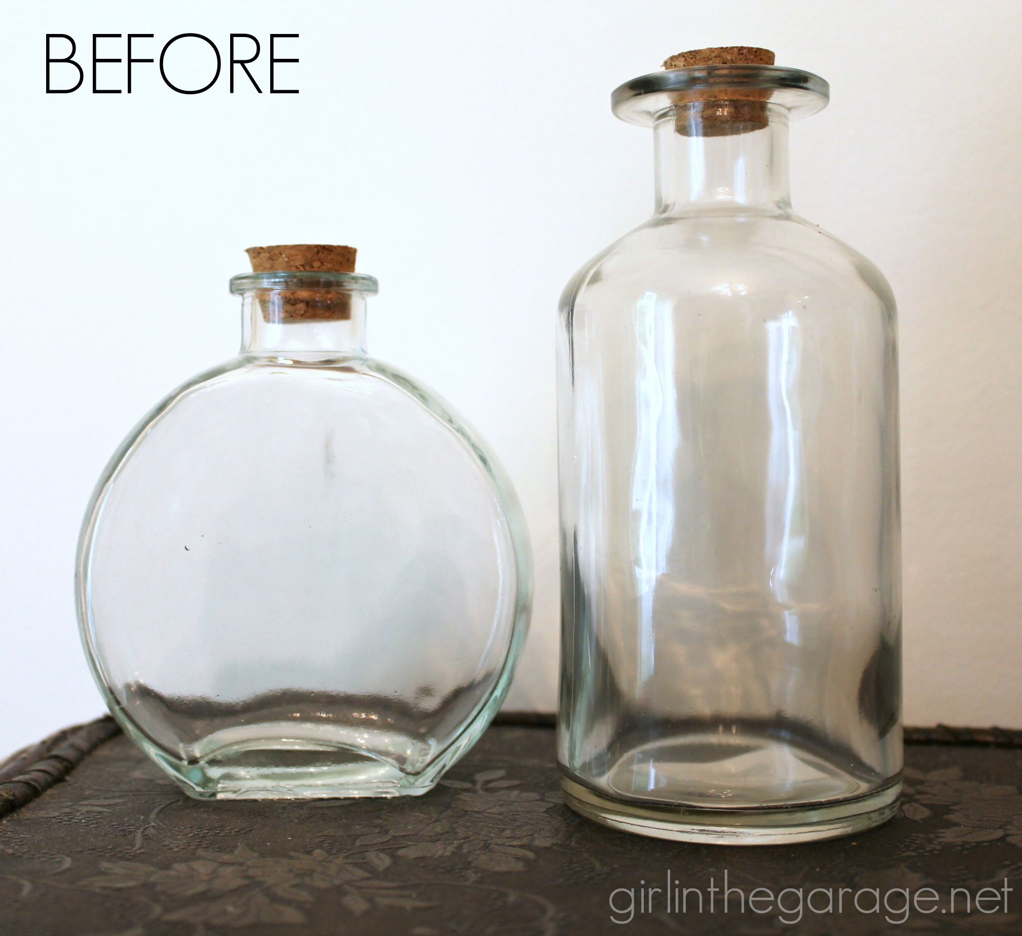 Upcycled glass bottles into chic decor - Girl in the Garage
