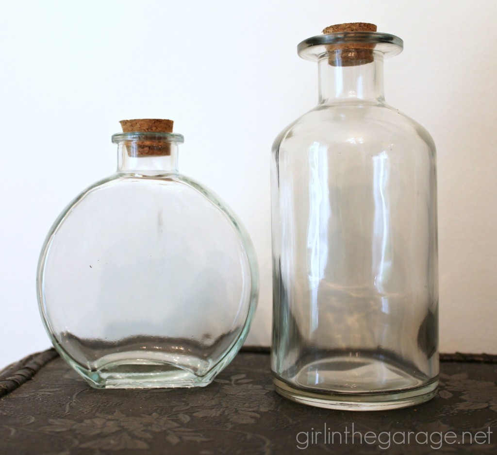 How to make embellished glass bottles with vintage French flair - Girl in the Garage