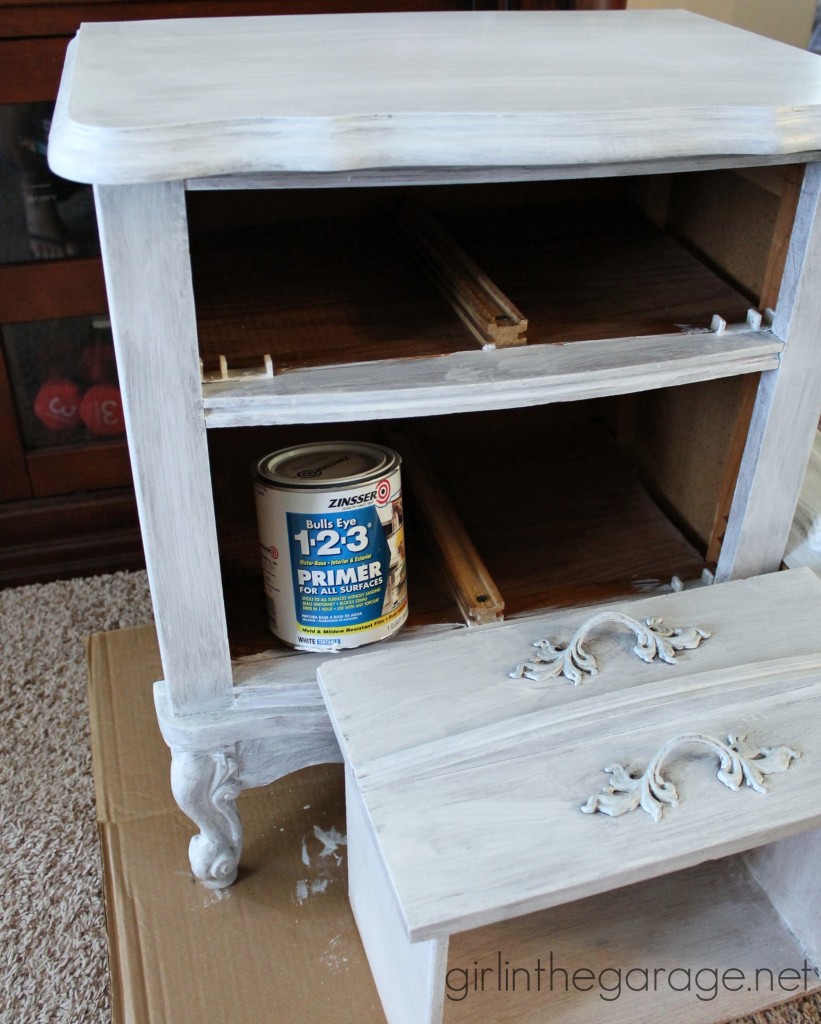 How to paint furniture silver with metallic paint - by Girl in the Garage