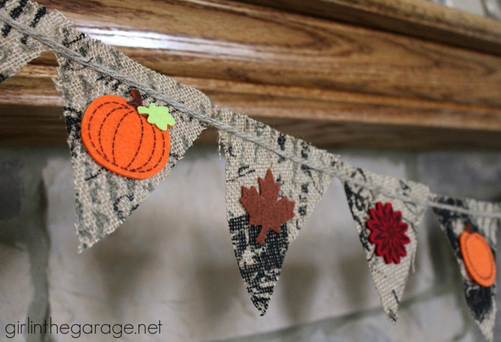 DIY Fall Burlap Art and Mantel {Fall Home Decor Tour}