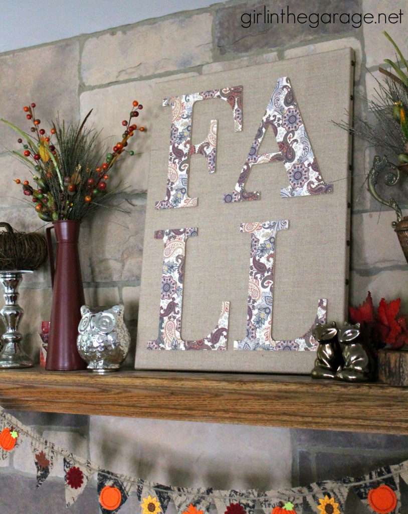 DIY fall art on burlap canvas - Girl in the Garage