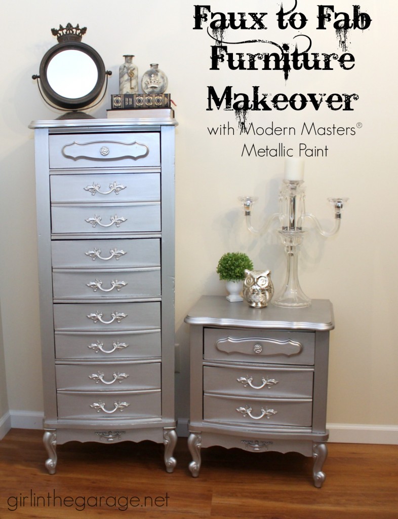 How to Paint Furniture Silver Metallic - Patina & Paint