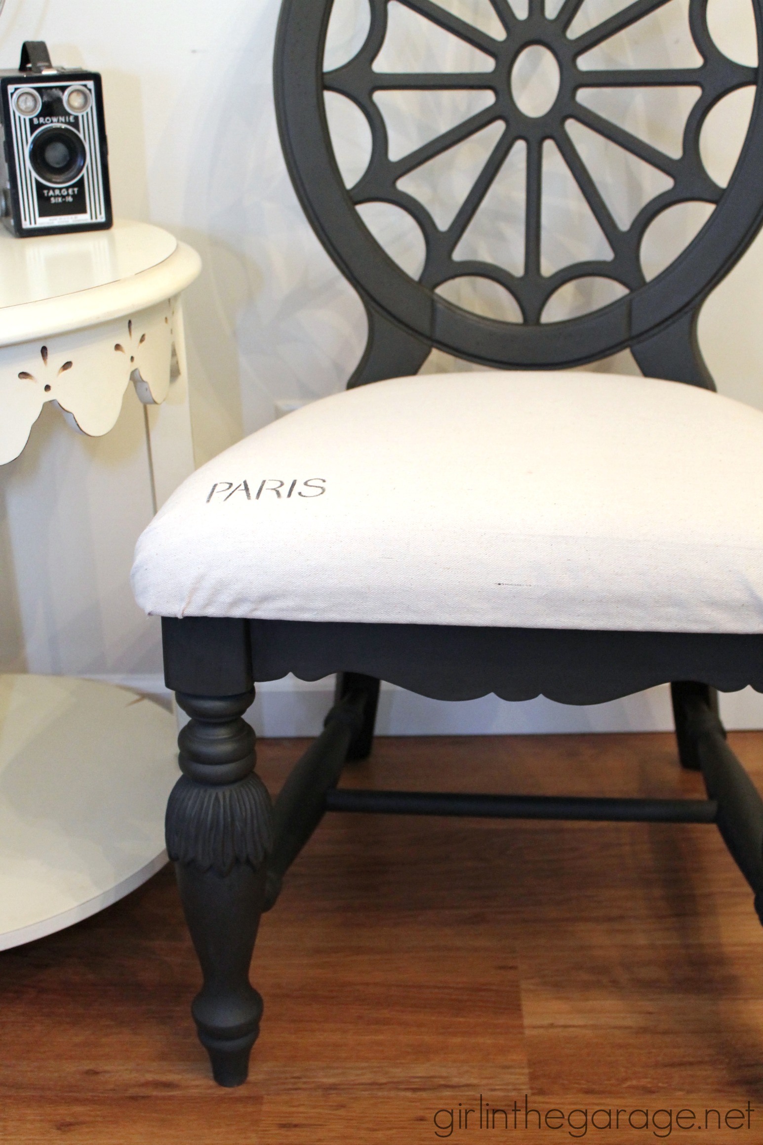 Chair Makeover With Drop Cloth Seat