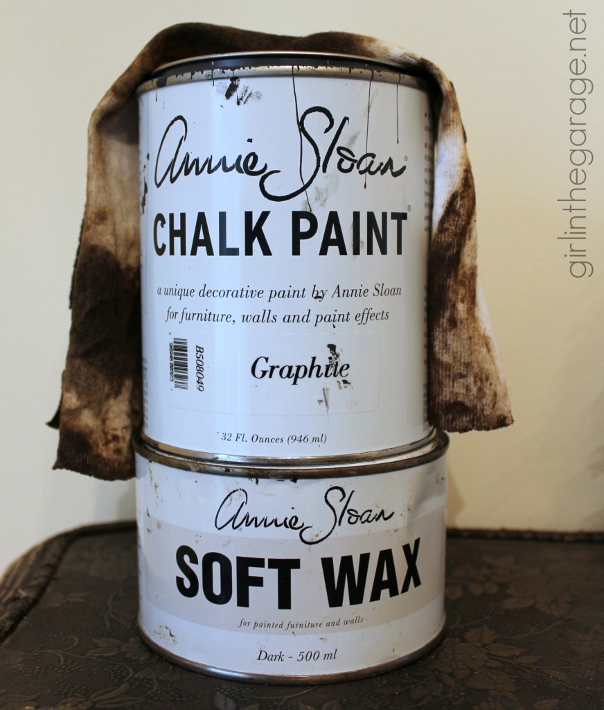 A Goodwill chair is updated with Graphite Chalk Paint and new French fabric. girlinthegarage.net A Goodwill chair is updated with Graphite Chalk Paint and new French fabric. girlinthegarage.net