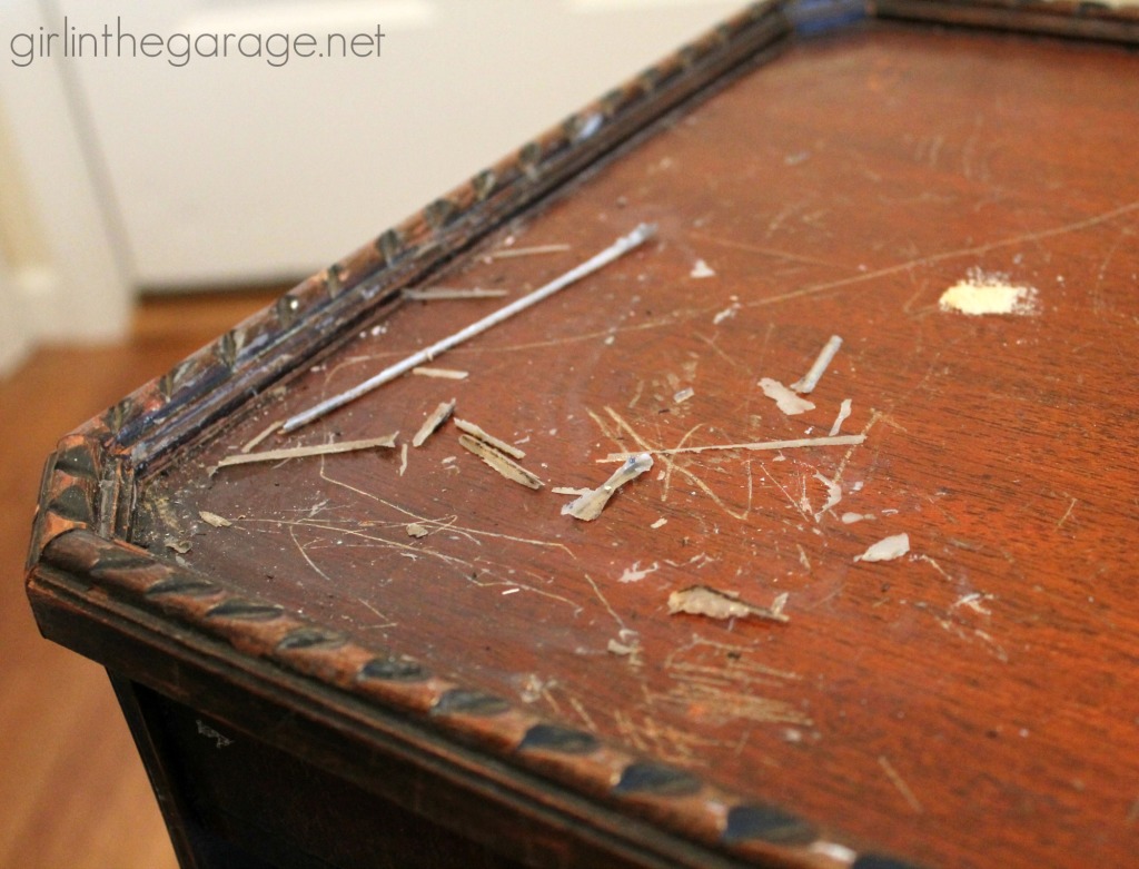 French Grain Sack Table Makeover with Chalk Paint - girlinthegarage.net